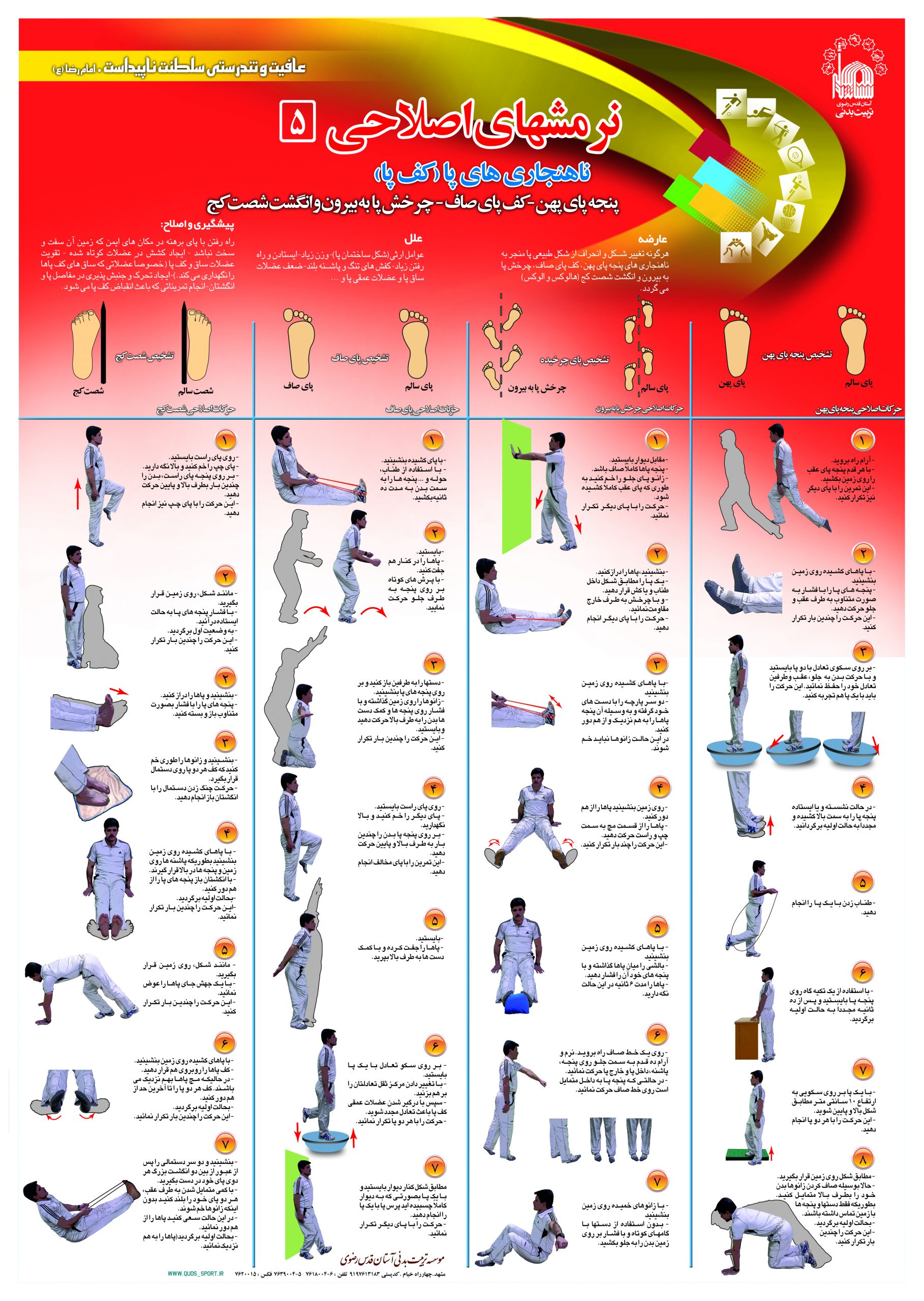 تصویر روش علمی تمرین برای درمان صافی کف پا ی کودکان در مشهد را شرح می دهد .